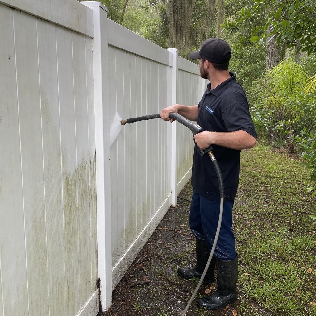 Fence Washing in Jacksonville